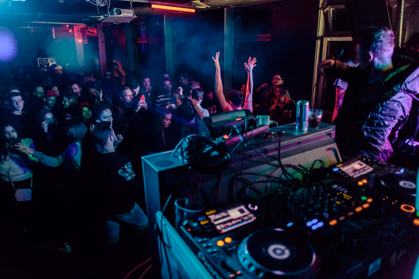 a crowd of people at a club