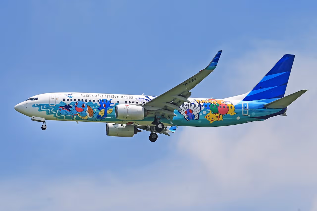 Airpline with Pokemon painted on the sides