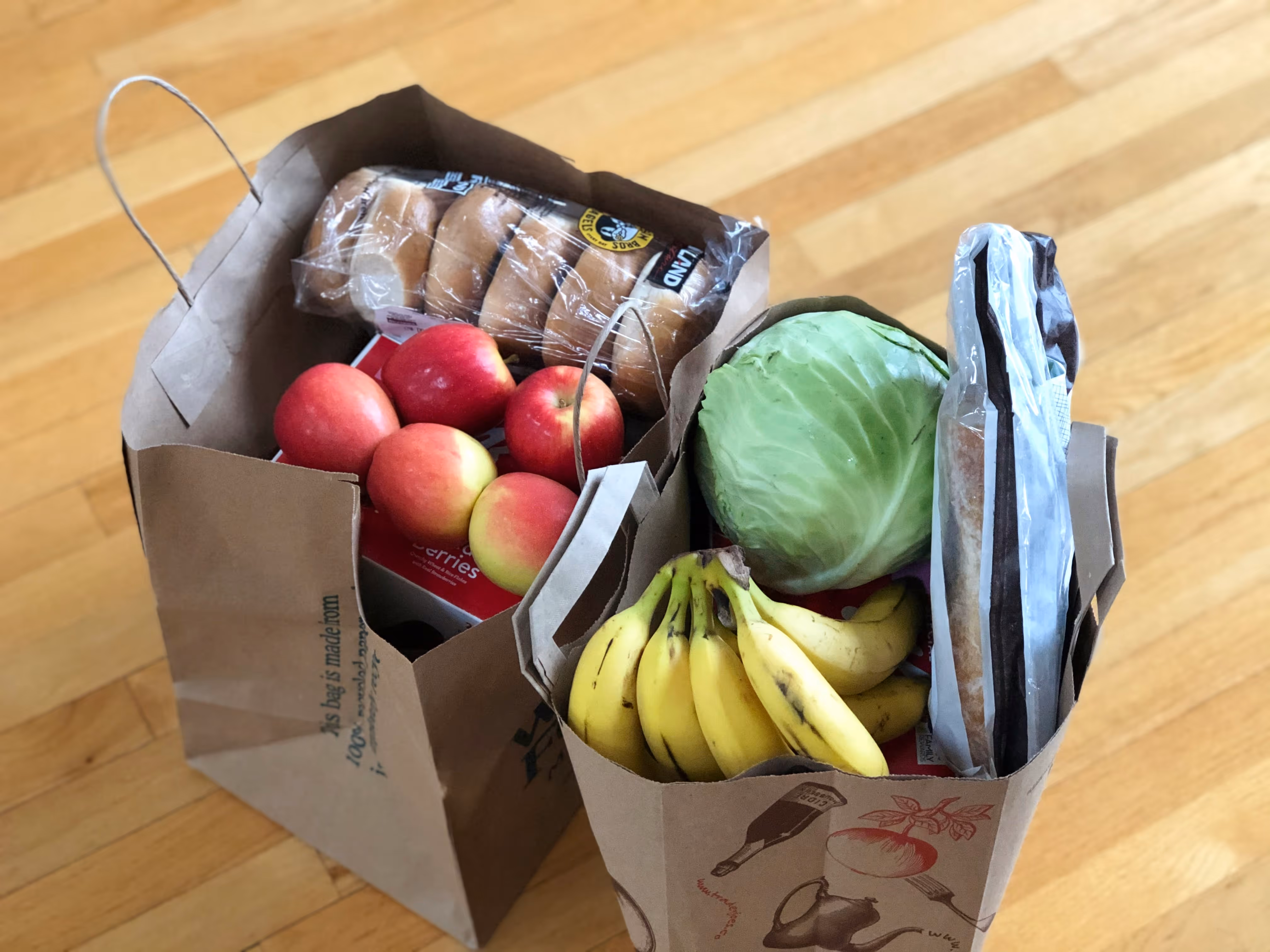 grocery bag full of produce