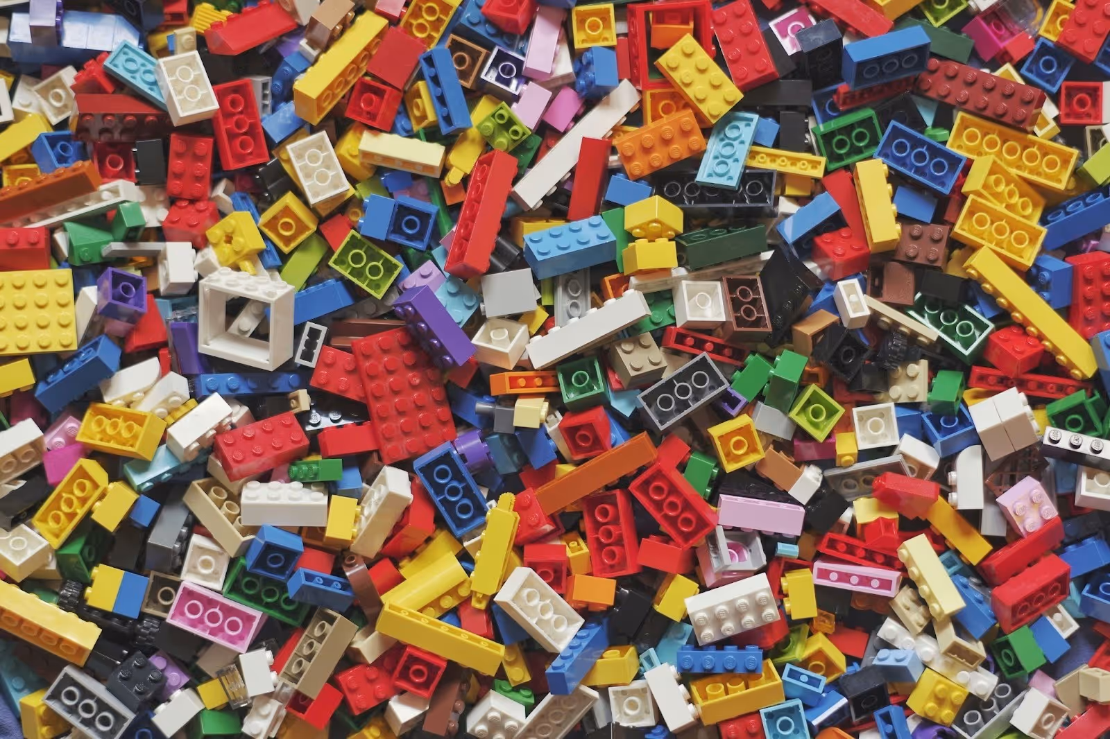 colorful assortment of LEGO bricks