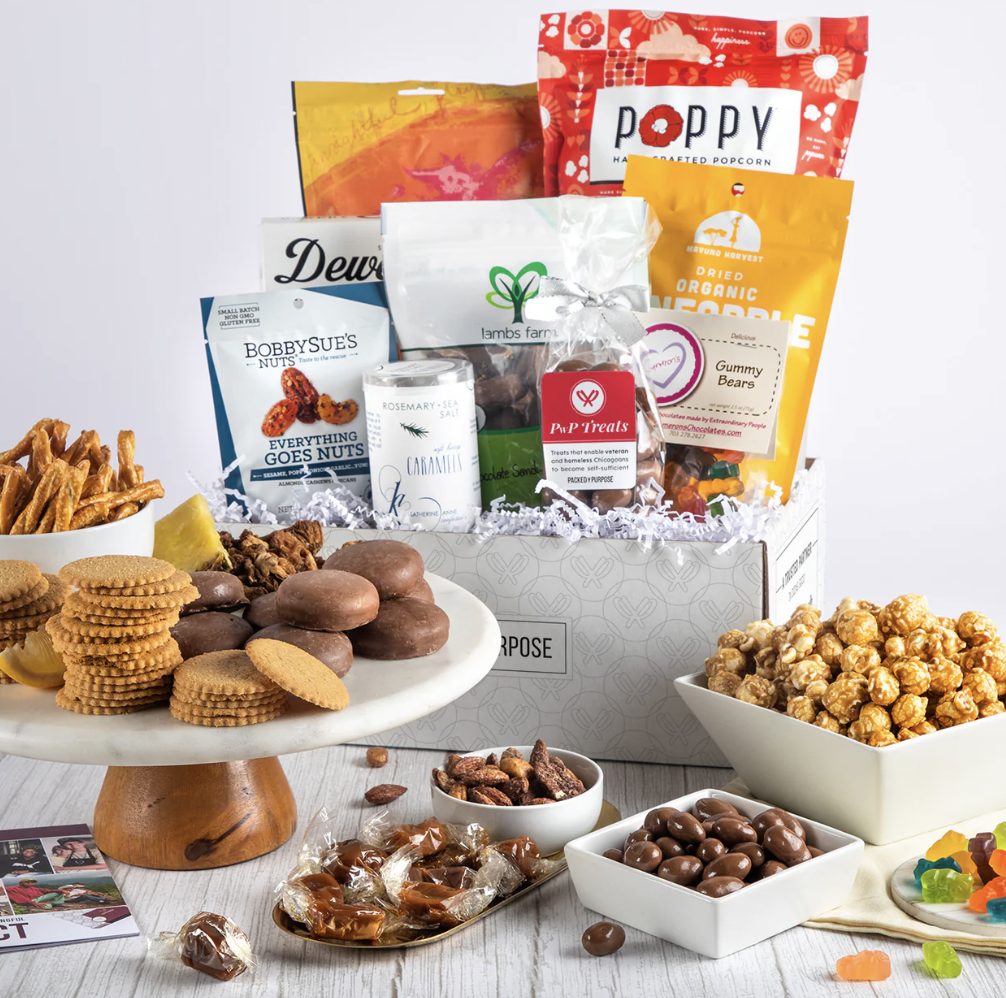 Packed with Purpose Something for Everyone gift basket sourced from small brands that give back