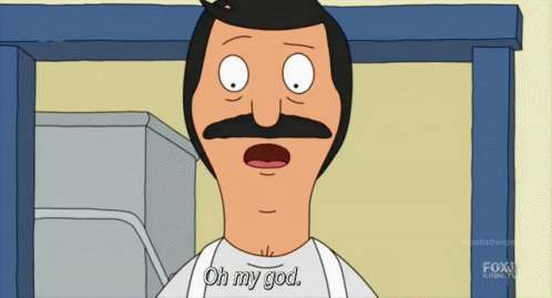 Gif of Bob Belcher putting a hand on his forehead saying "oh my god" as a reaction to how much sneaky sugar can be in your favorite coffee chain drink without these smart swaps