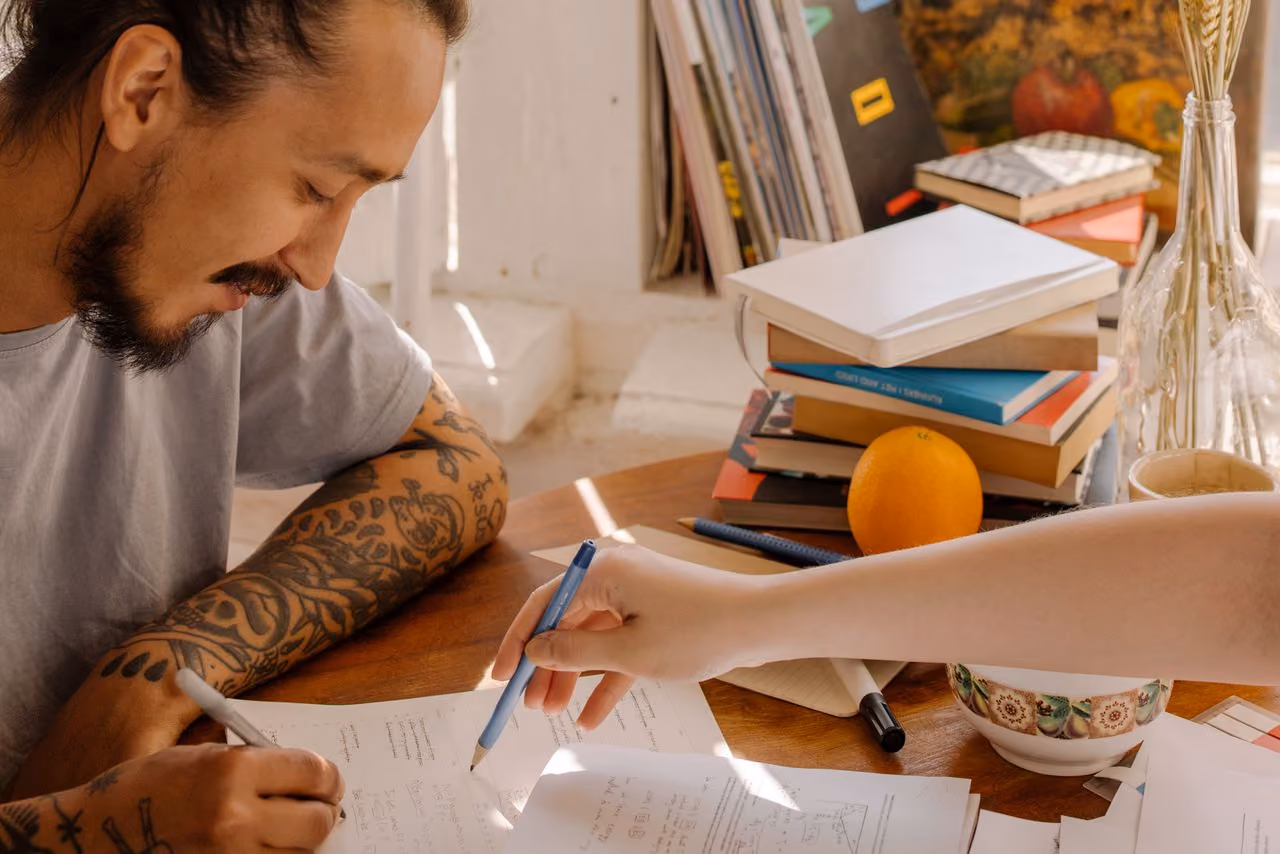 man works with a tutor on the worthwhile pursuit of learning spanish as an adult