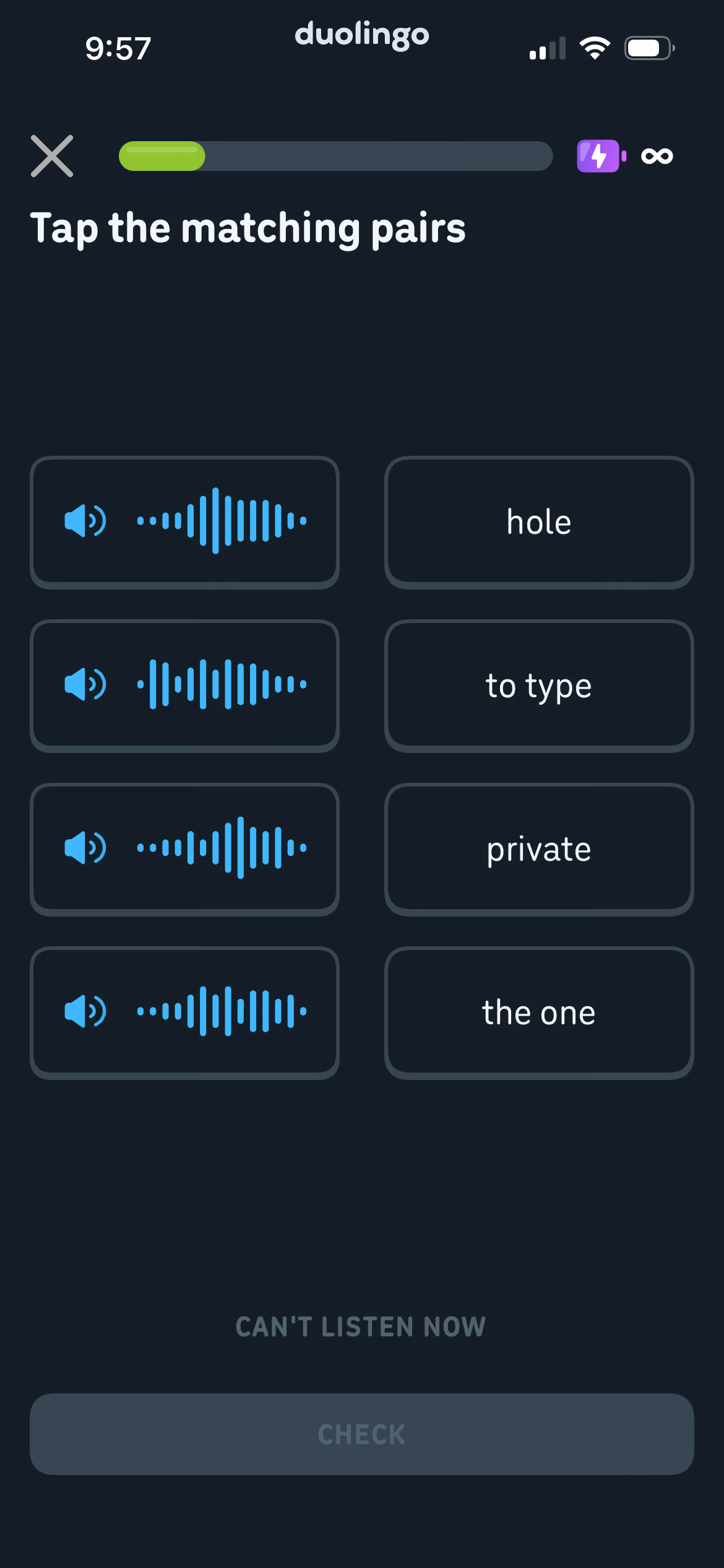 tap the matching pairs lesson in Duolingo