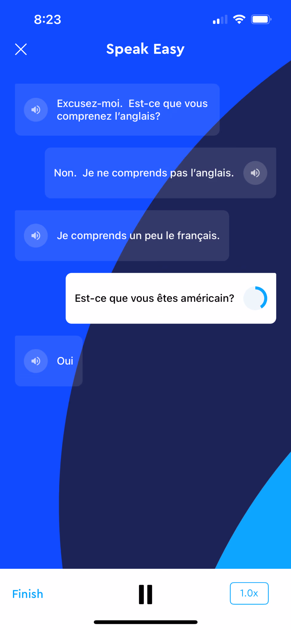 Speak Easy practice in Pimsleur