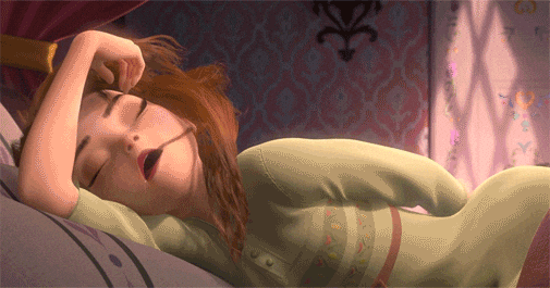 Anna from Frozen drooling in her sleep