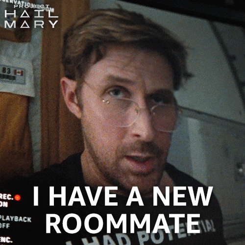 I have a new roommate Ryan Gosling in Project Hail Mary gif