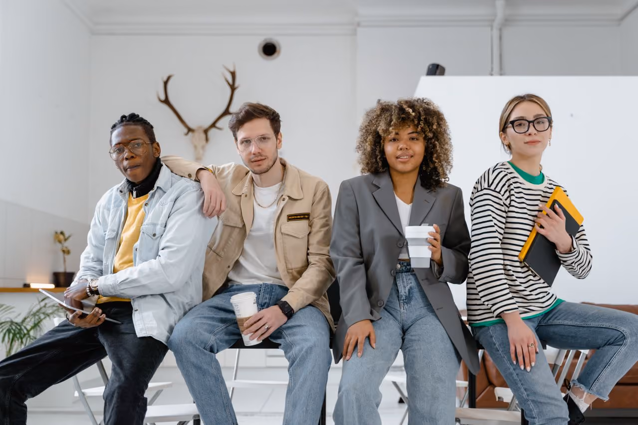 diverse group of professionals from diverse backgrounds in a startup environment
