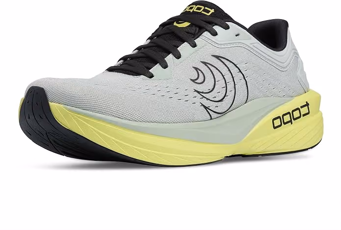 Topo Athletic Phantom sneakers in gray and acid yellow