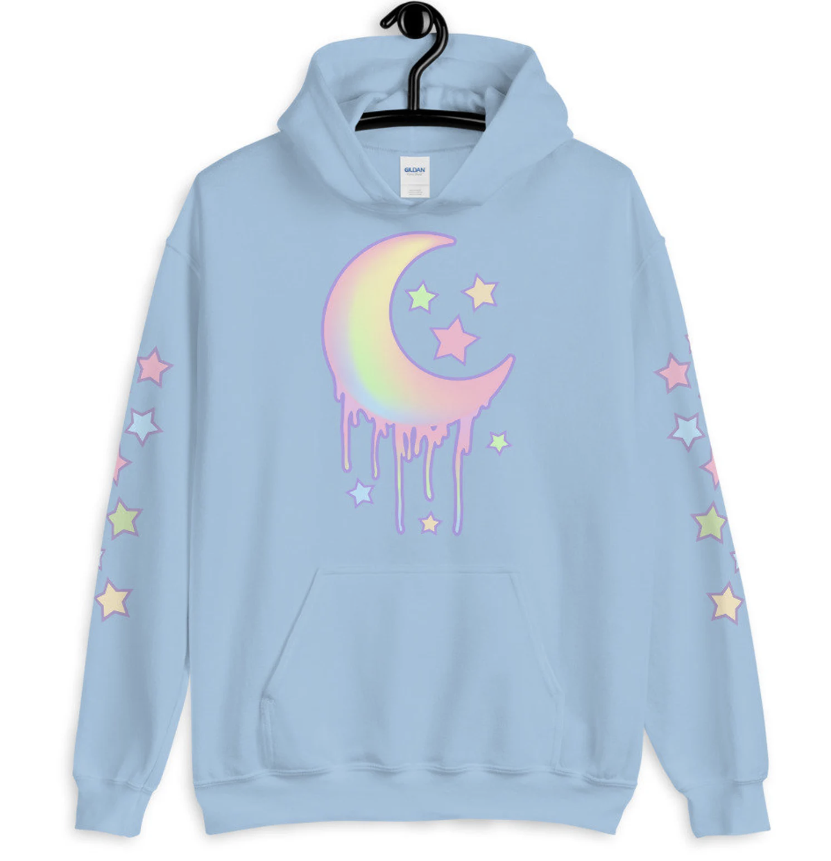 oversized pastel goth crescent moon hoodie