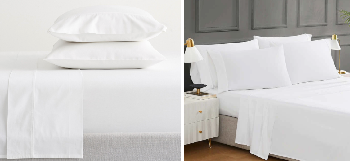 luxurious 400 thread count sheets from Pottery barn versus Hotel Signature dupe