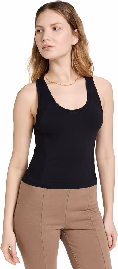 woman wearing an affordable alternative for Vuori's high-end tank tops