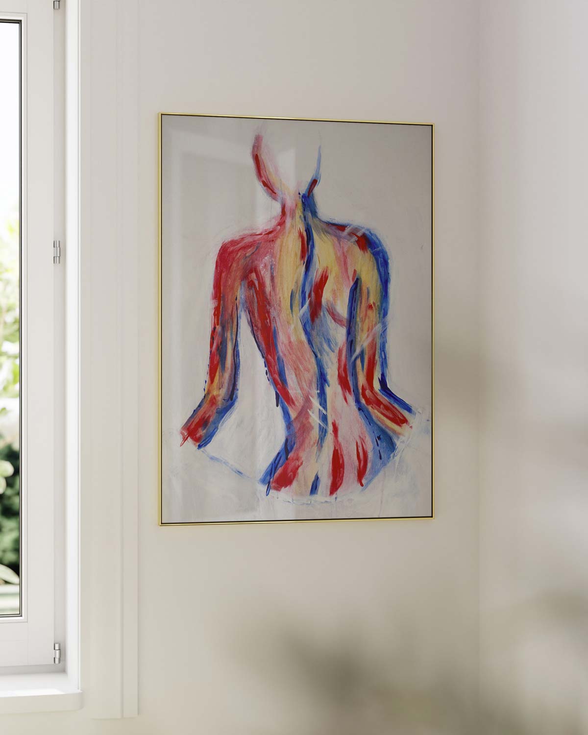 Colorful abstract wall art painted by Gia – soft, expressive strokes reflecting emotion and femininity.