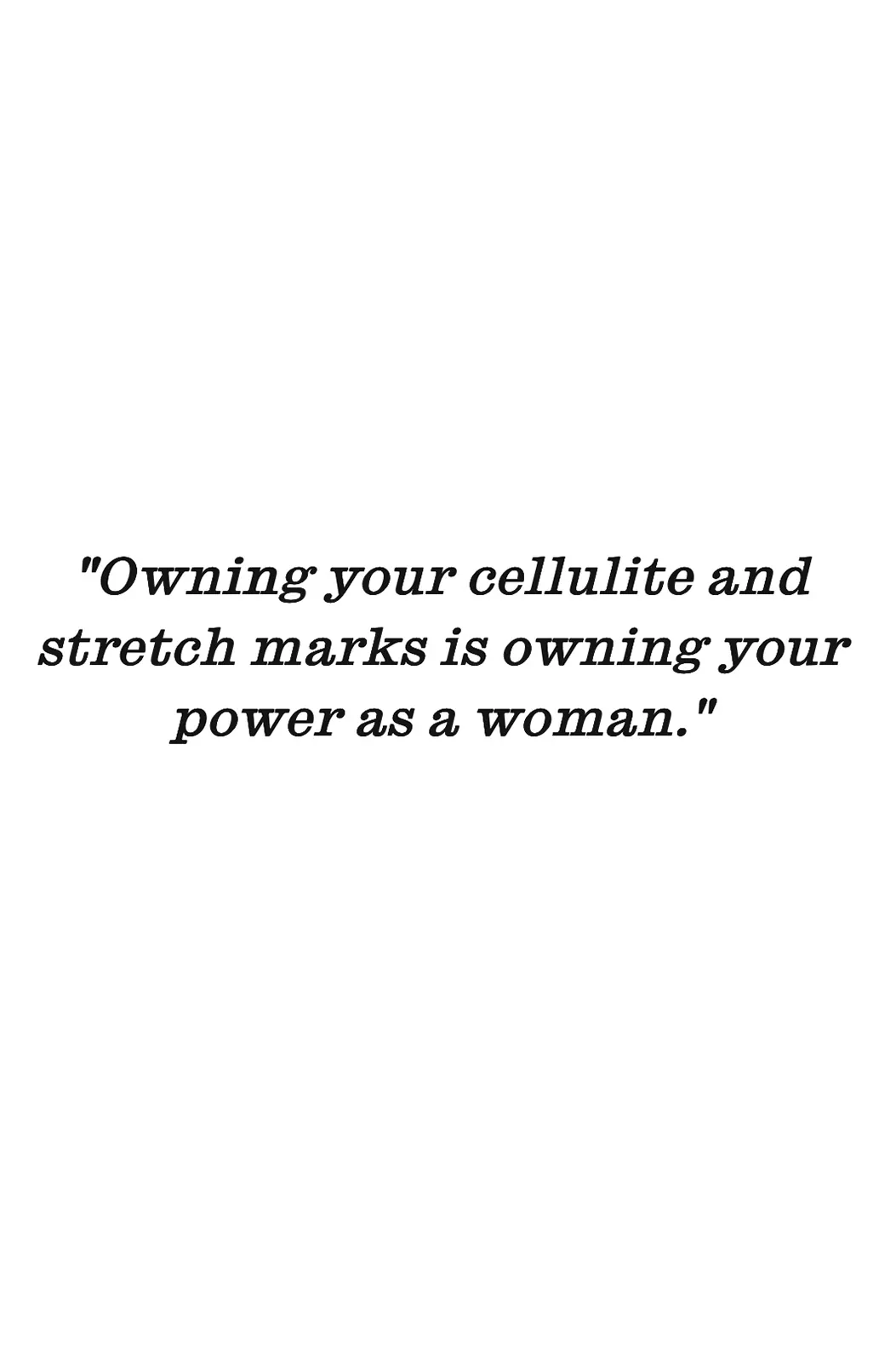Close-up of a handwritten note about embracing stretch marks and cellulite, promoting confidence and loving your real body.
