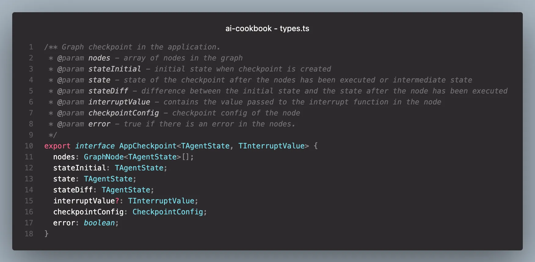 ai cookbook types code