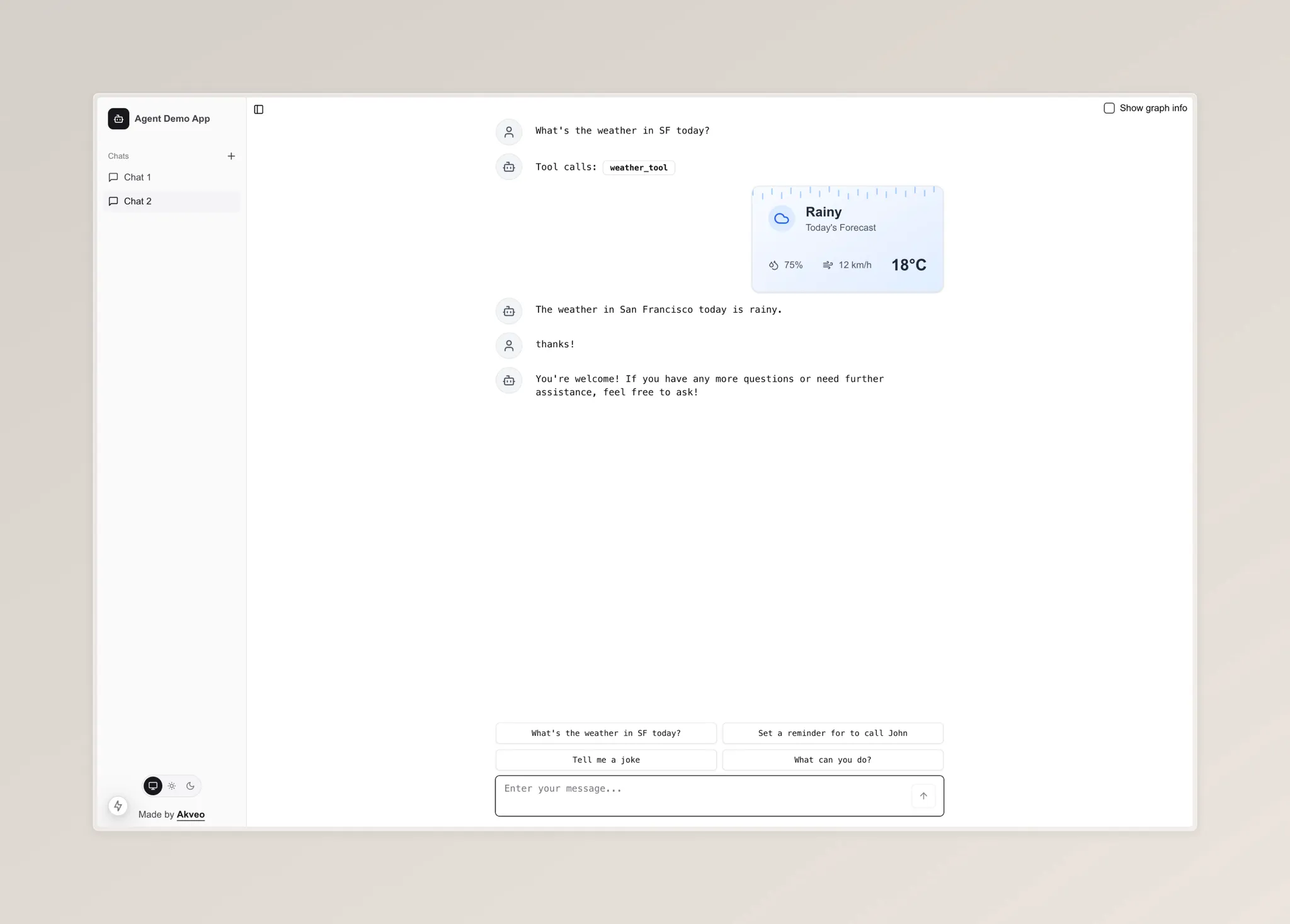 AI agent weather widget