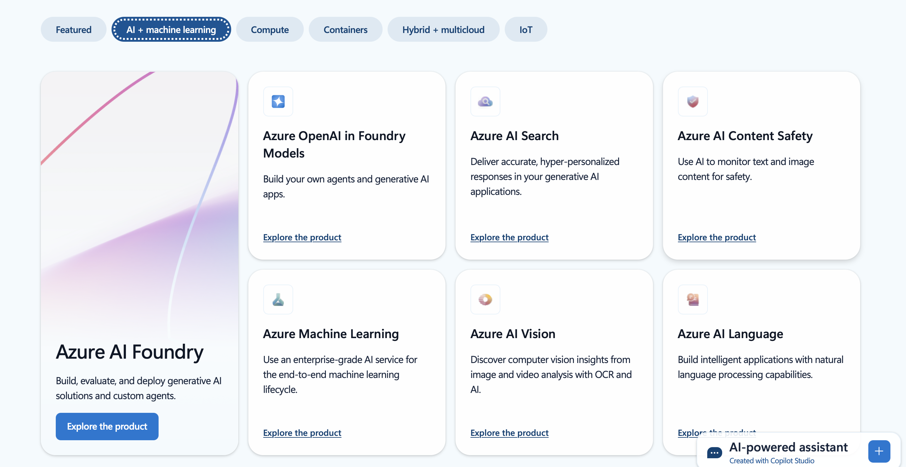 Azure AI and ML