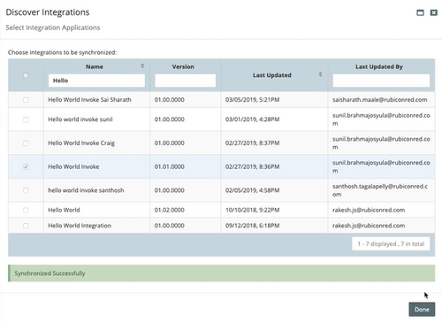 Sync OIC integration for deployment