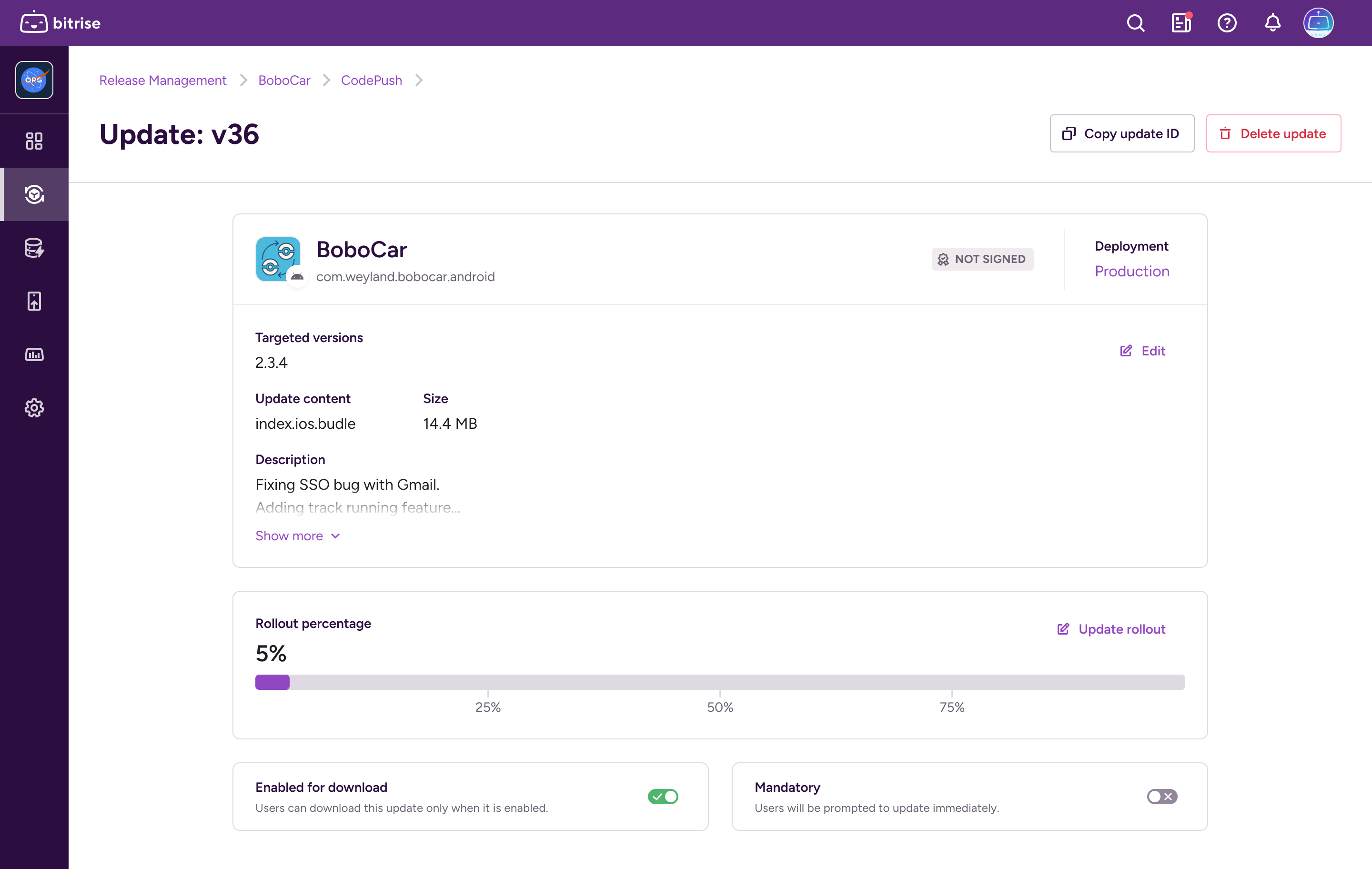 Bitrise CodePush: managed OTA updates for React Native and Expo