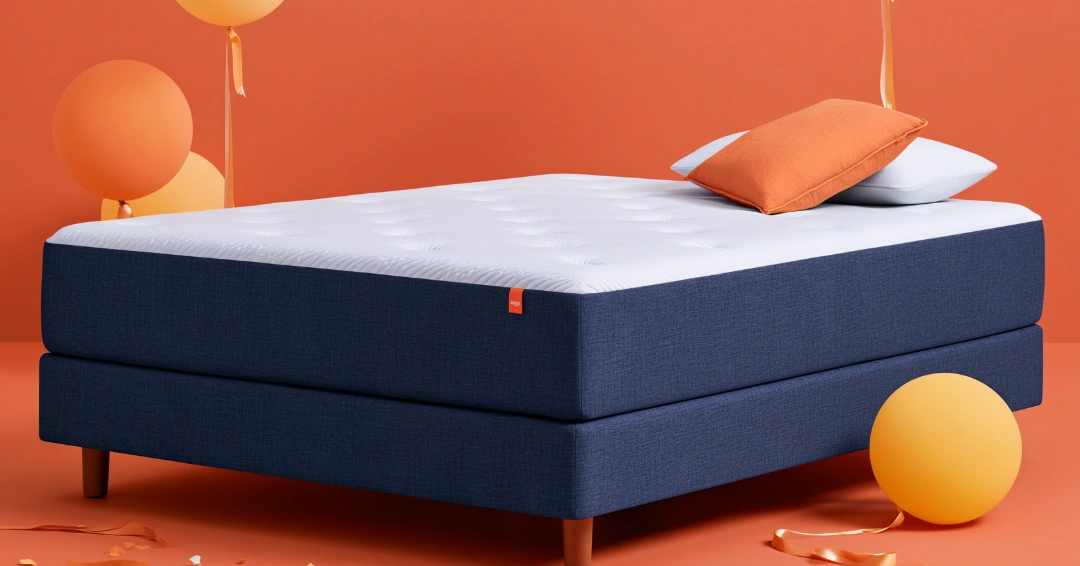 An affordable blue & white pocket-sprung mattress on a sturdy double bed frame