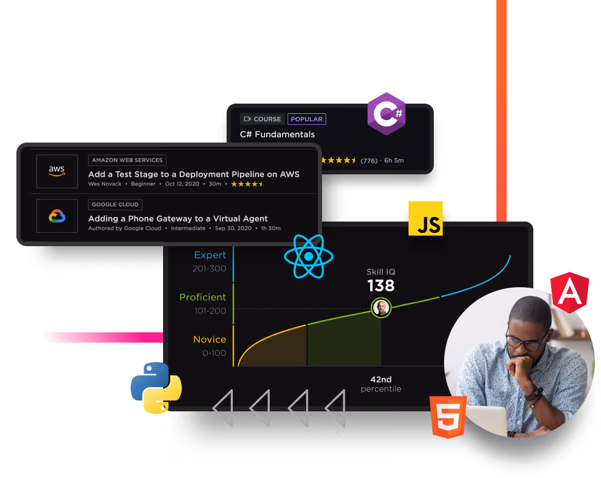 Pluralsight's employee learning management system dashboard screenshot