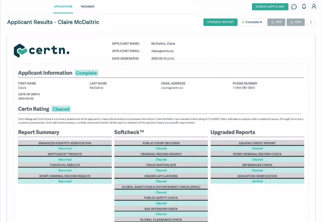 Certn-background-check-software-screenshot