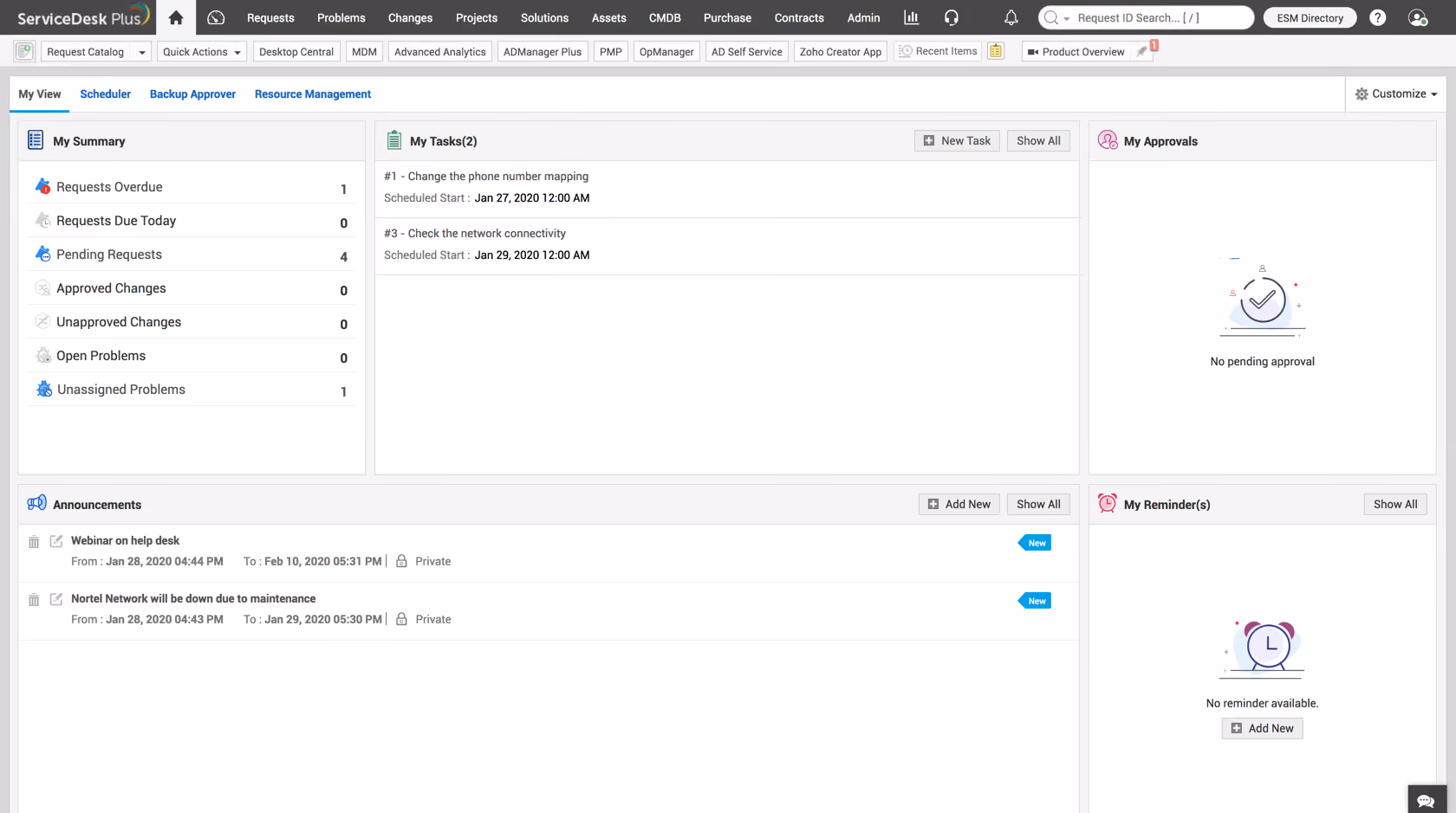 Our reviewer took screenshot of ServiceDesk Plus Help Desk Ticket Software during the demo