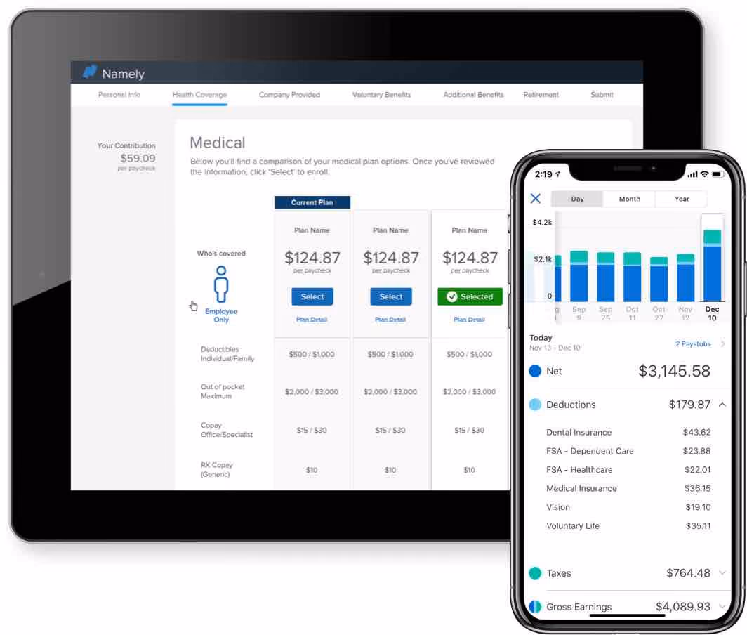 Our reviewer took screenshot of Namely Human Resource Management Software dashboard during the demo