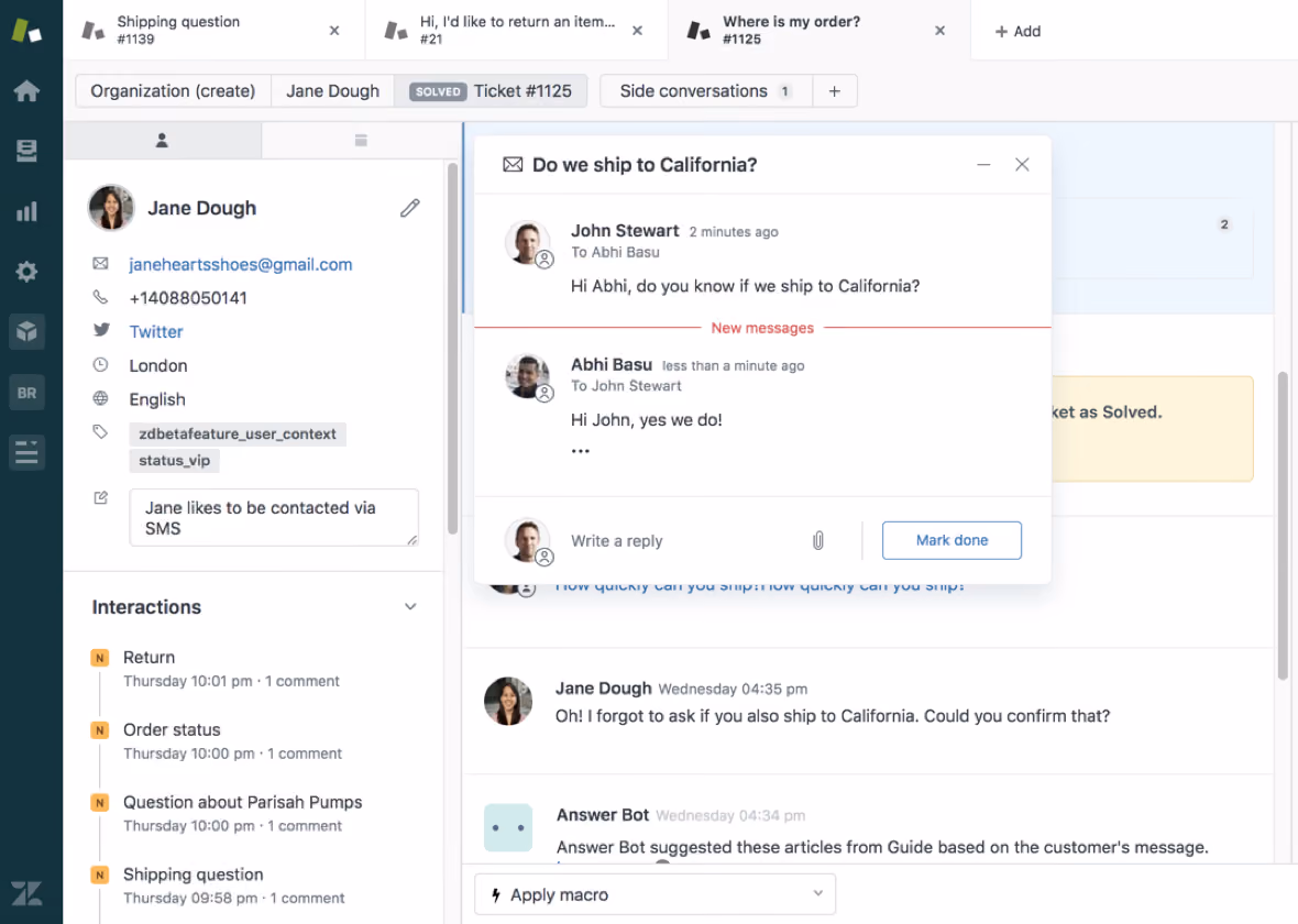 Zendesk dashboard screenshot - one of the best best help desk ticket software
