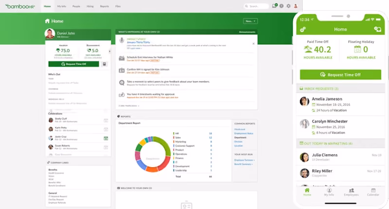 Our reviewer took screenshot of BambooHR Cloud-Based Time and Attendance System during the demo