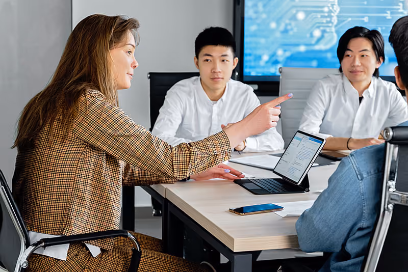 Human resources worker gathering employee data