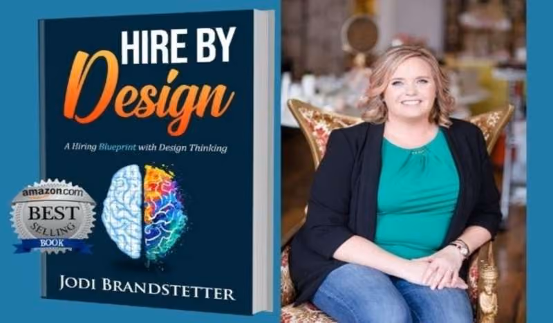 Jodi Brandstetter alongside the book cover