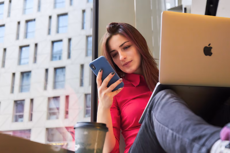 An employee working remotely.