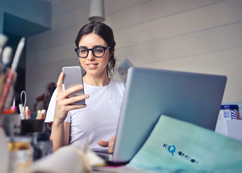 A job candidate preparing for an asynchronous video interview.