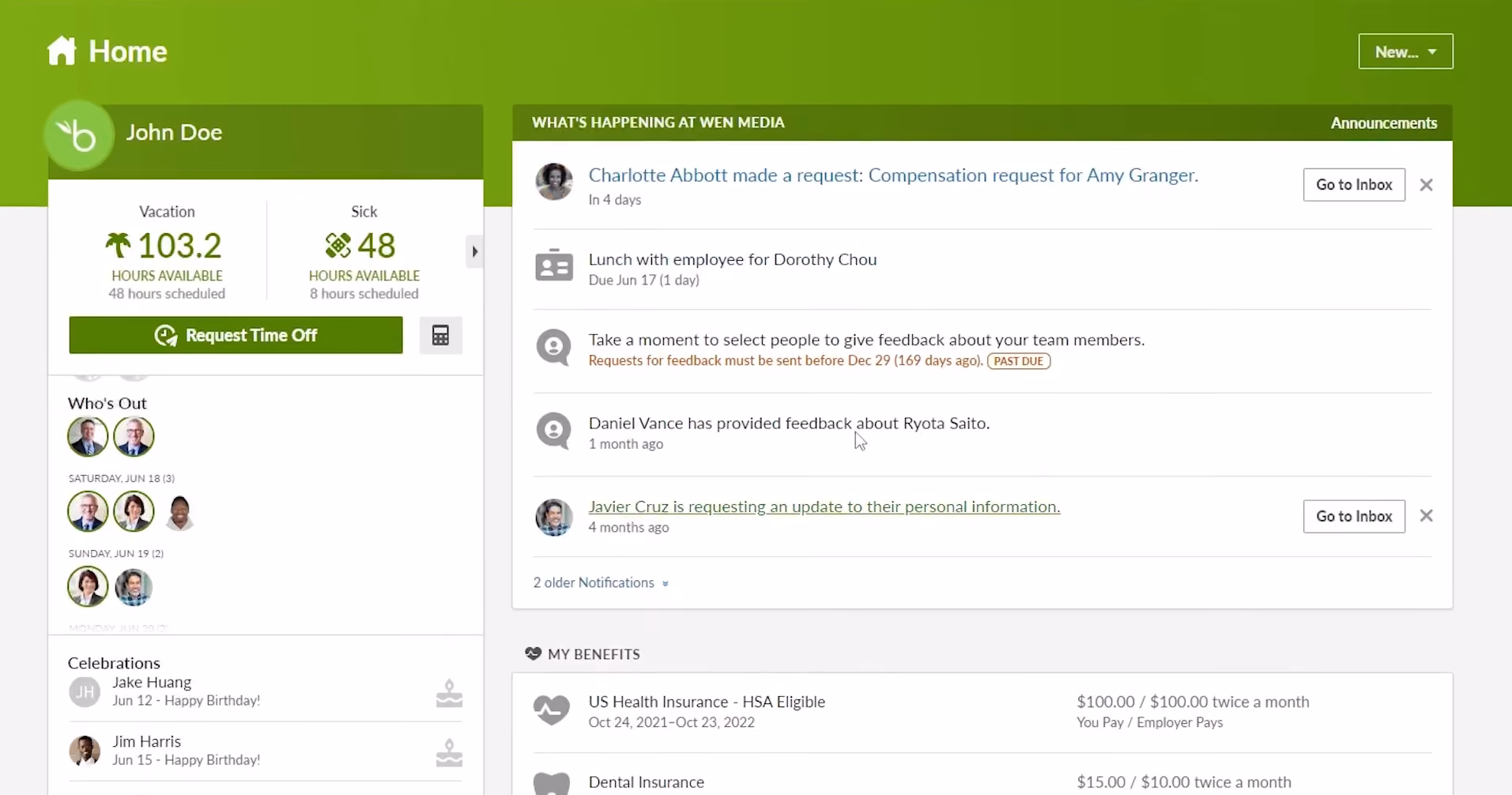 BambooHR offers ATS within its HRIS package