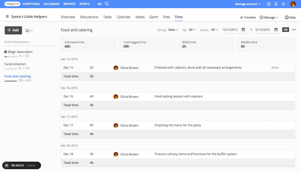 ProofHub group collaboration software dashboard