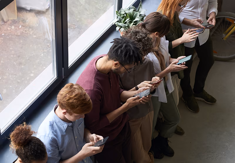 Job applicants waiting in line for a high-volume hiring position.