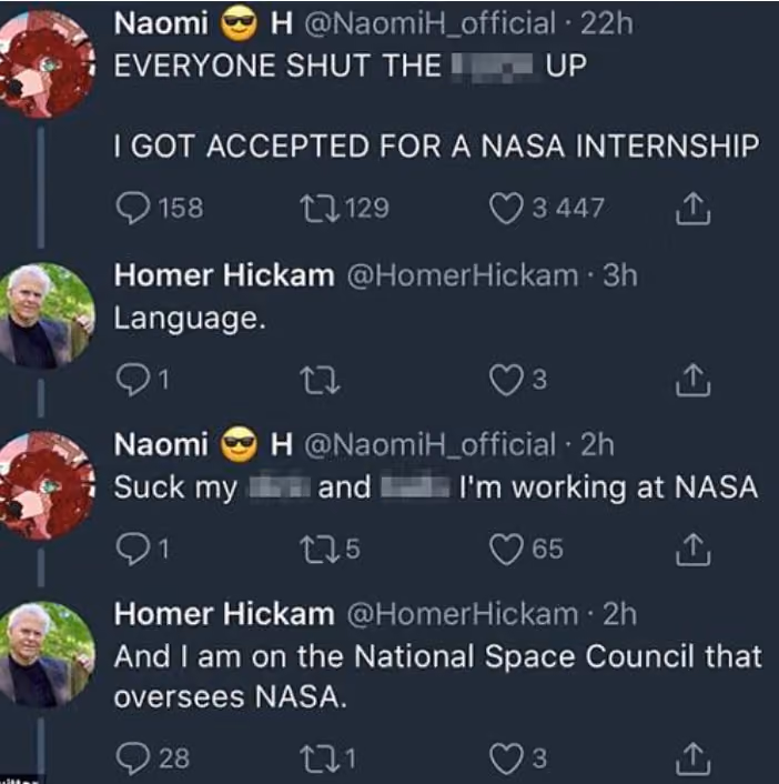 A social media interaction where profanity caused the loss of an internship.