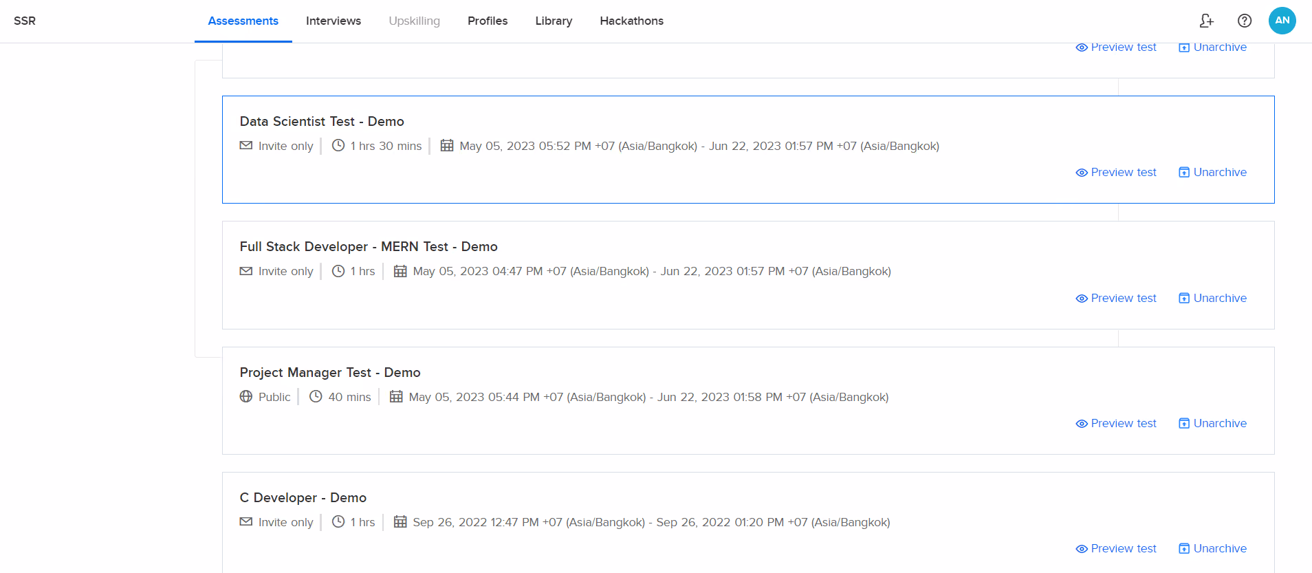 HackerEarth-technical-assessment-platform-dashboard