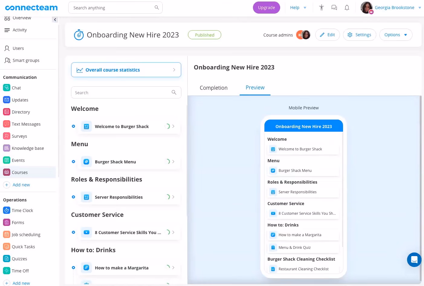 Connecteam employee onboarding tool screenshot