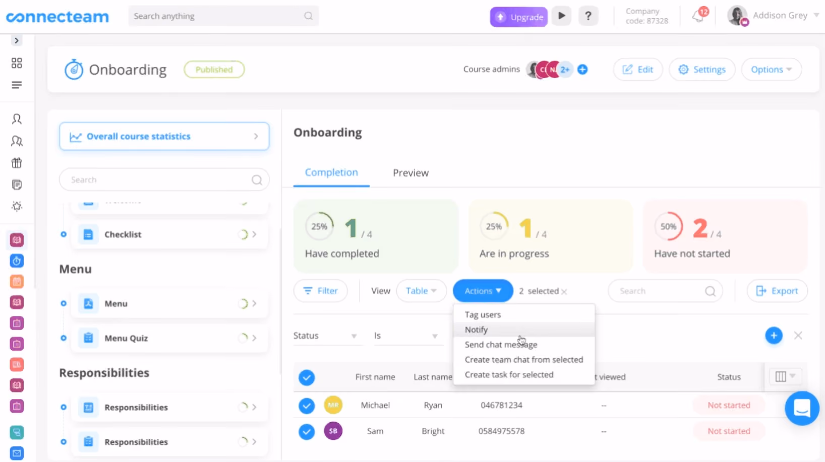 Connecteam LMS tool screenshot