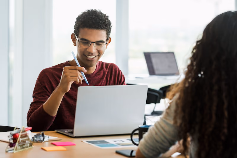 HR professional using an HR software