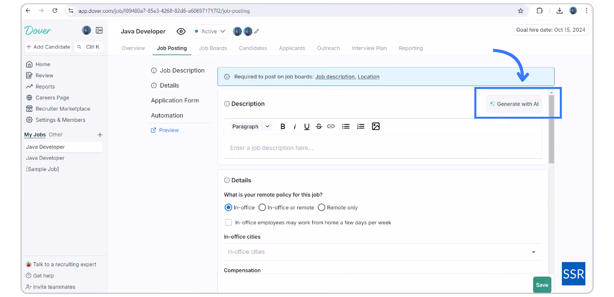 Many ATS now offer AI-driven job description generation feature