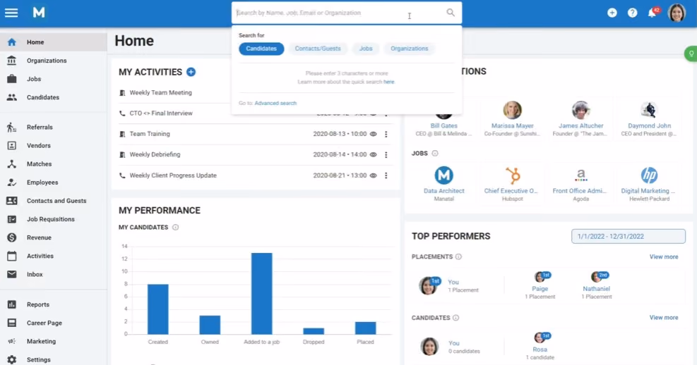 Manatal-recruiting-CRM-software-dashboard