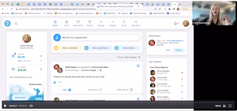 Motivosity's engagement platform