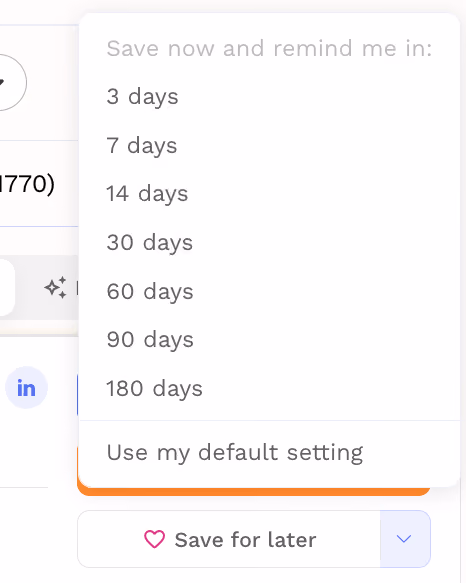 Humanly recruitment CRM save for later option