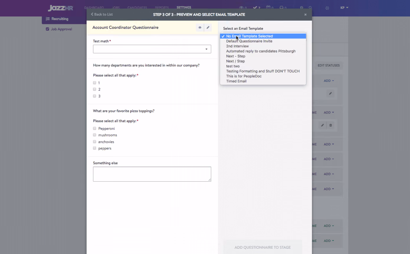 JazzHR ATS provides multiple email templates to communicate with applicants