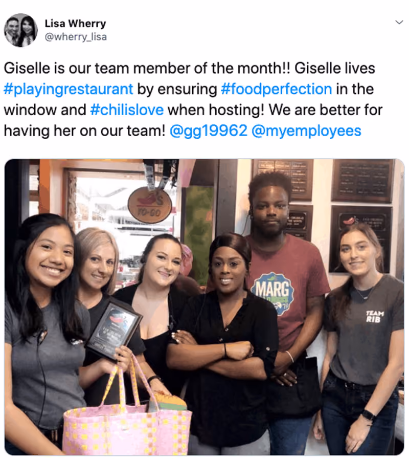 employee recognition on social media