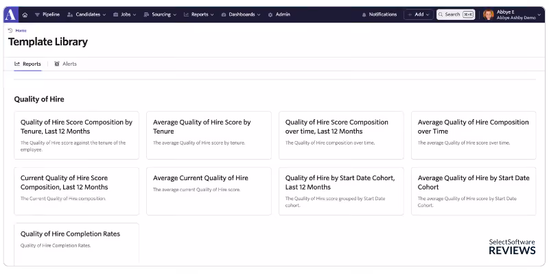 Custom reporting is one of Ashby ATS benefits