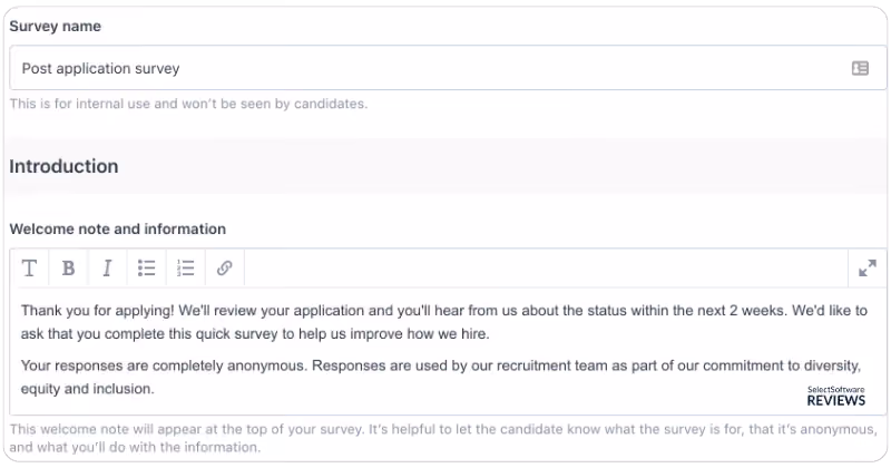 ATS Benefits include Channels to Receive Feedback on Candidate Experience